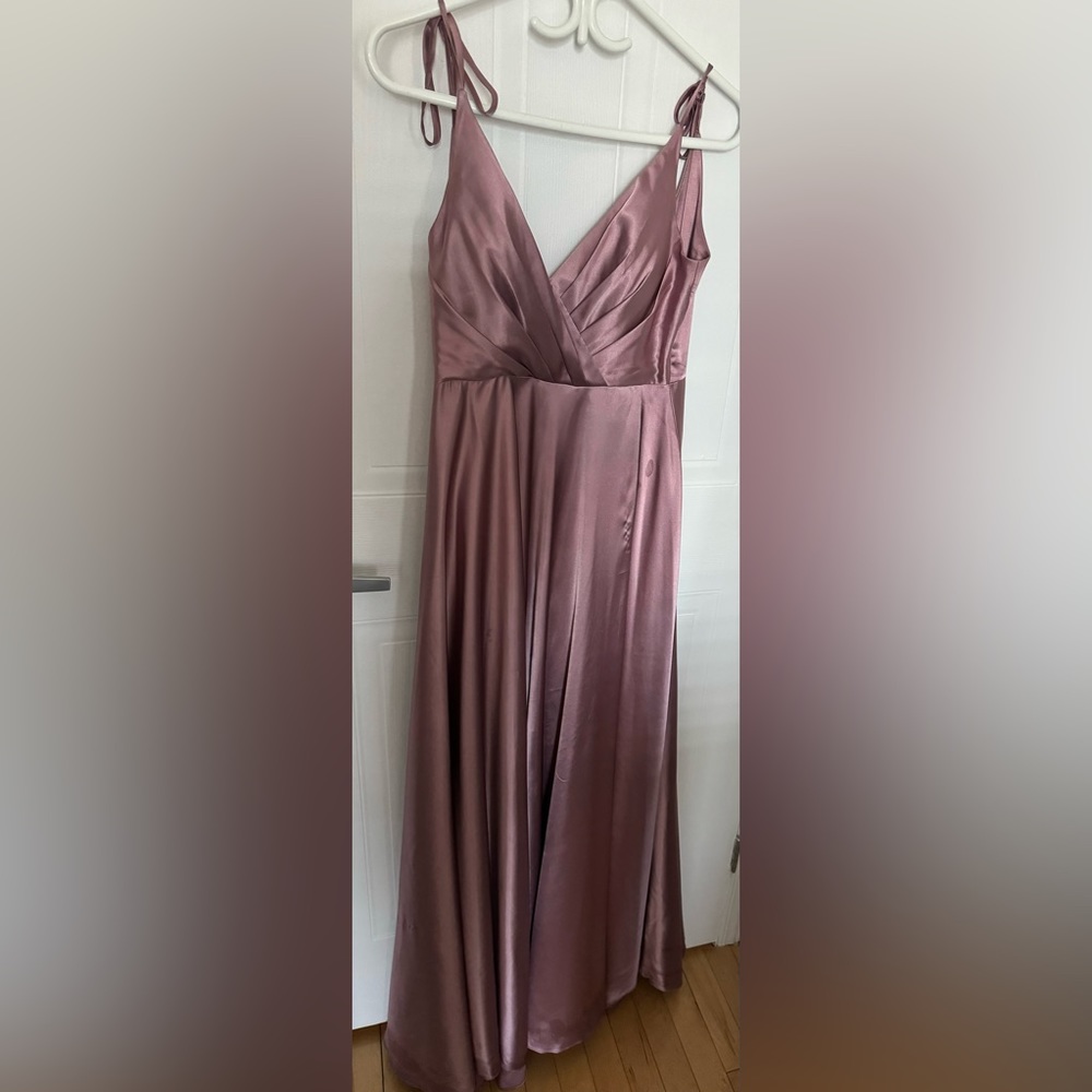 Long Satin Evening Dress or Prom Dress